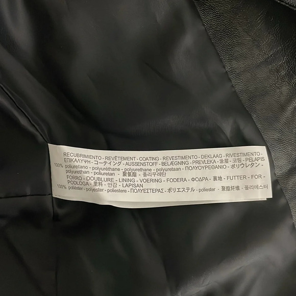 Zara Basic Outerwear Faux Leather Moto Jacket Black Silver Zipper Size XS - Picture 10 of 12